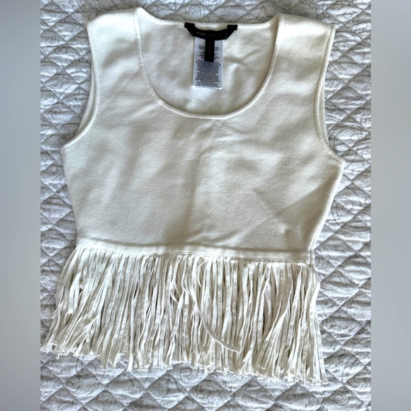 BCBGMaxAzria white fringe top - Picture 2 of 4